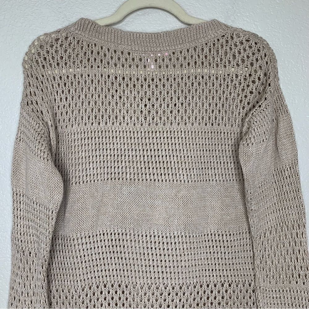 Victoria’s Secret Linen Blend Side Button Open Knit Sweater, Sz Medium - Picture 8 of 13